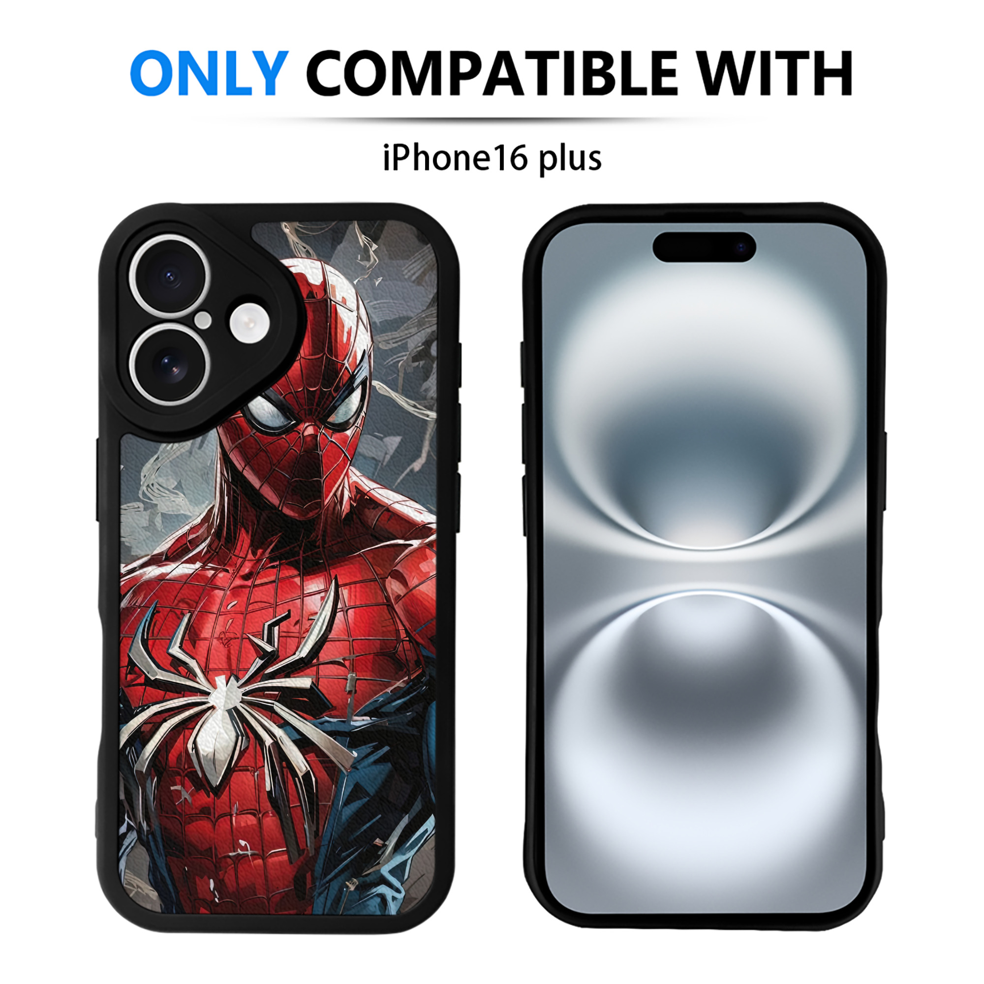 Spider Man スパイダーマン 【iPhone 16シリーズ対応】シリコンスマホケース（レザー調） 材質：シリコン